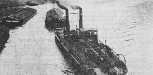 Kettenschifffahrt auf der Elbe - Höhepunkt 1875 - 1895, Kettenlänge 726 km. von Melnik-Hamburg